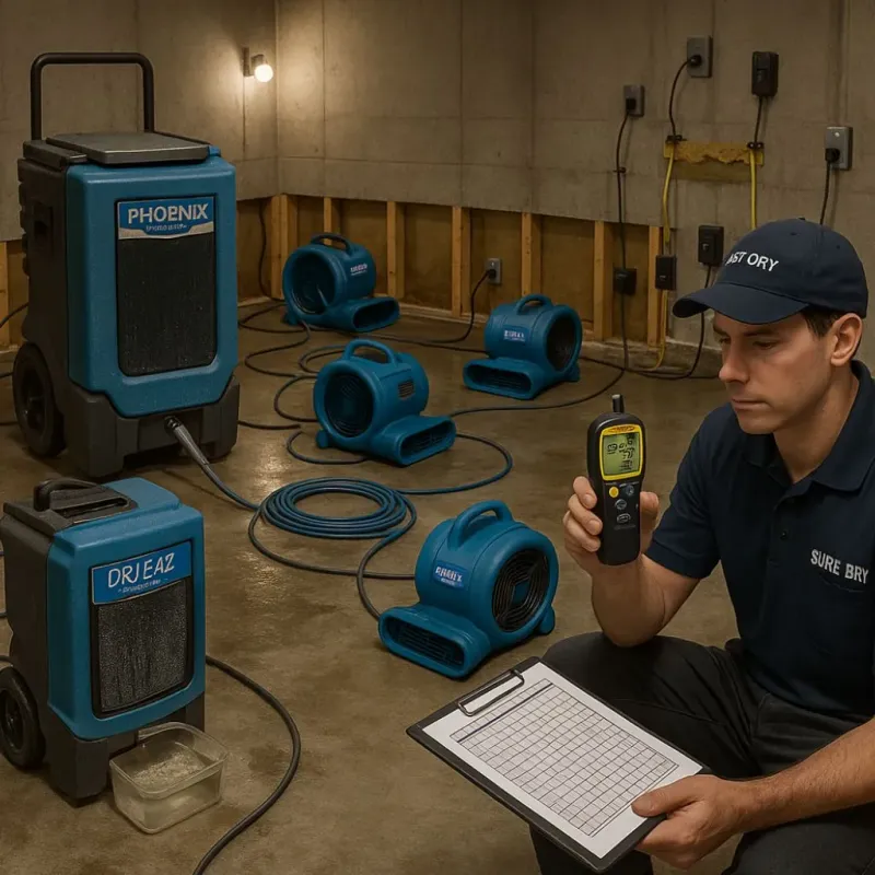 Structural Drying and Dehumidification process in Yorkville, IL